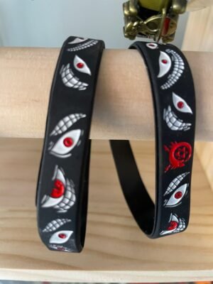 Black Rubber Bracelet with Sukuna’s Laughing Mouth and Eyes anime accessory kaizoq anime merc, kaizoku realm anime store uganda