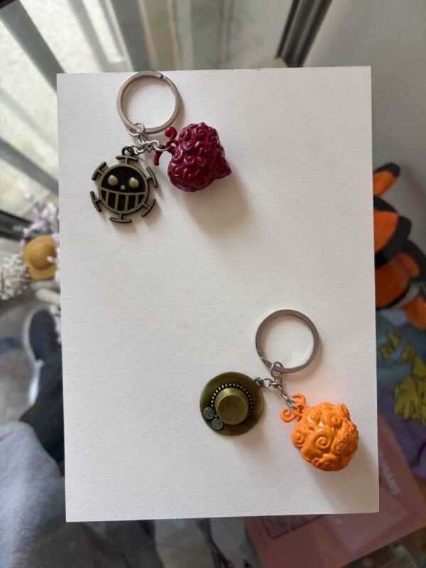 Gum-Gum Fruit Flame-Flame Fruit Op-Op Fruit One Piece keychain collectible set kaizoq anime merc, kaizoku realm anime store uganda