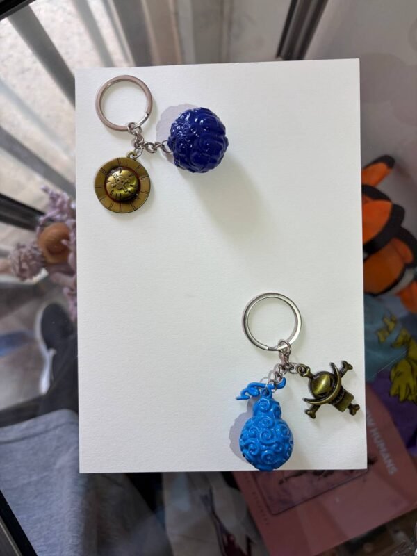 Gum-Gum Fruit Flame-Flame Fruit Op-Op Fruit One Piece keychain collectible set kaizoq anime merc, kaizoku realm anime store uganda
