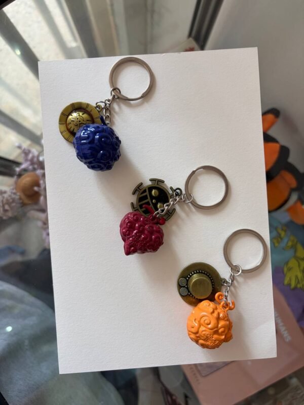 Gum-Gum Fruit, Flame-Flame Fruit, Op-Op Fruit key chains, i plan to set then as a variable product but all r on one photo product image