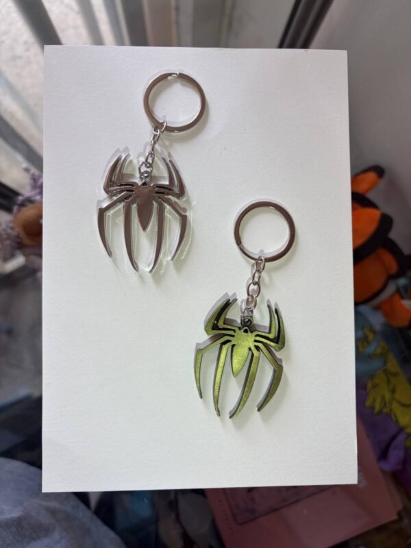 Spider-Man logo emblem keychain golden and silver metal Marvel accessory kaizoq anime merc kaizoku realm anime store uganda