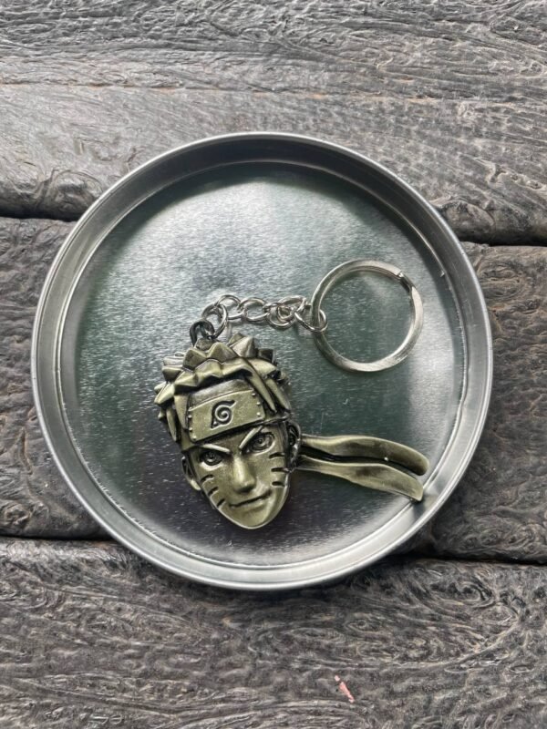 Metallic Naruto Head Key Chain – Antique Bronze Gold Anime Collectible