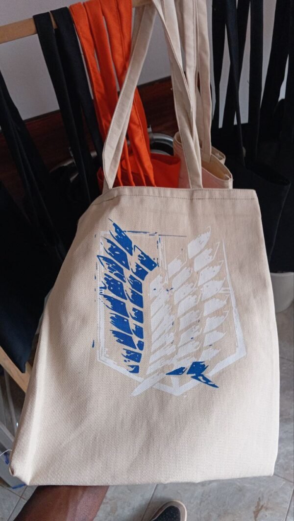 Attack on Titan bag Uganda white cloth anime Wings of Freedom