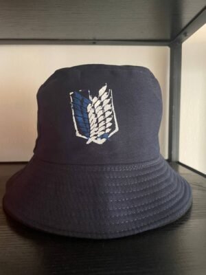 AOT Wings of Freedom Bucket Cap Black anime accessory kaizoq anime merc, kaizoku realm anime store uganda