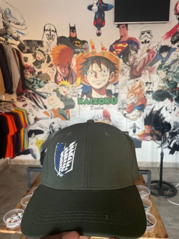 AOT Wings of Freedom Army Green Cap anime accessory kaizoq anime merc, kaizoku realm anime store uganda