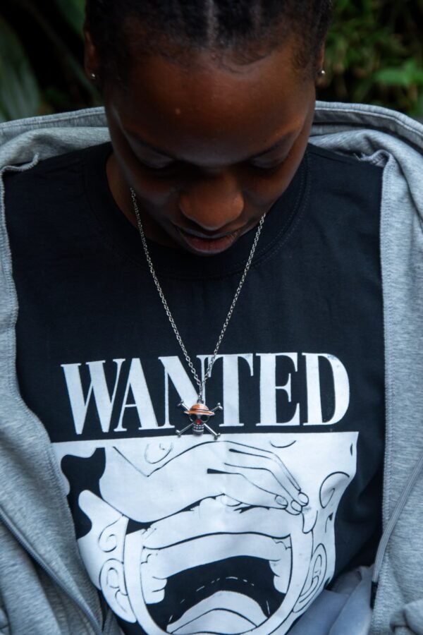 Straw Hat Metallic Logo Necklace anime accessory kaizoq anime merc, kaizoku realm anime store uganda