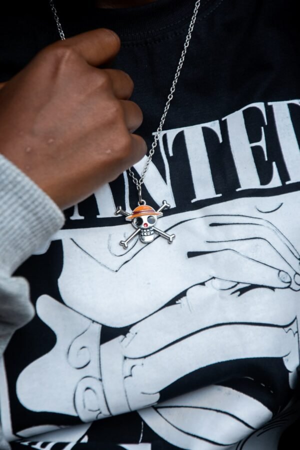Straw Hat Metallic Logo Necklace anime accessory kaizoq anime merc, kaizoku realm anime store uganda