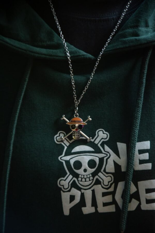 Straw Hat Metallic Logo Necklace anime accessory kaizoq anime merc, kaizoku realm anime store uganda