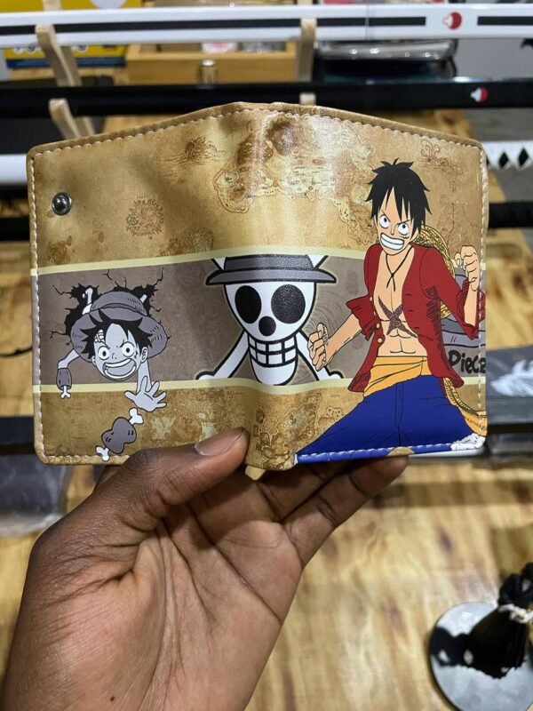 Luffy Wallet shiny brown collectible anime accessory kaizoq anime merc, kaizoku realm anime store uganda