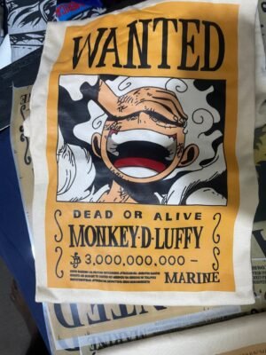 Luffy Gear 5 Wanted Poster Shirt white anime print