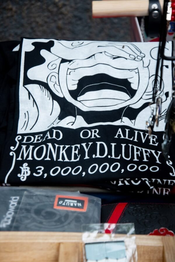 Luffy Gear 5 Wanted Poster Shirt black anime print