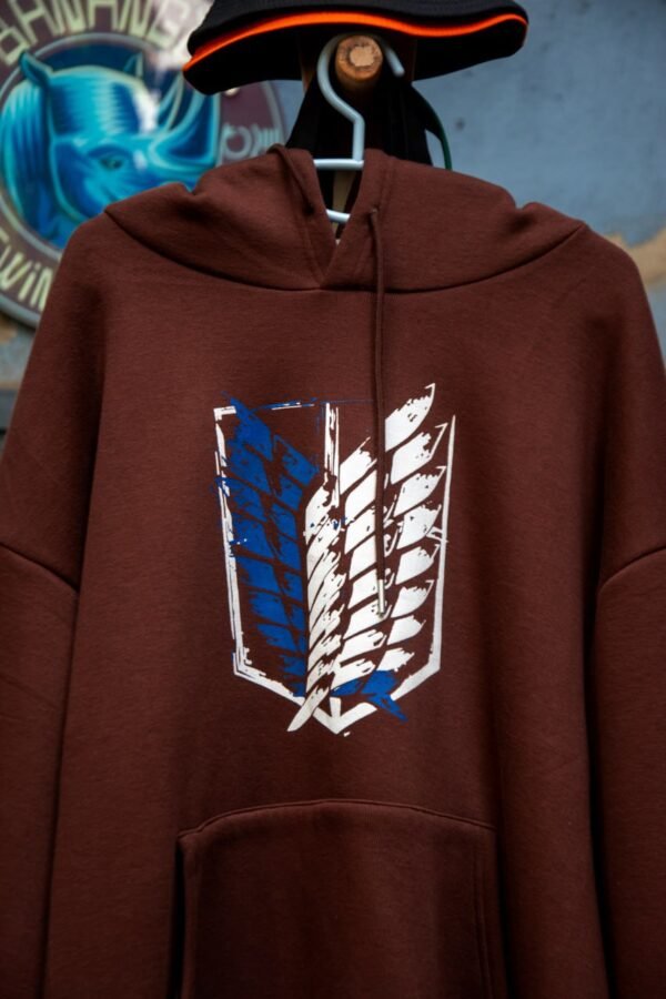 Attack on Titan Wings of Freedom Hoodie maroon scout regiment emblem